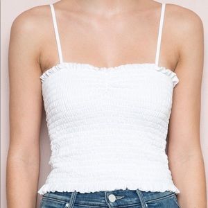 Brandy Melville Ally smocked crop tank top